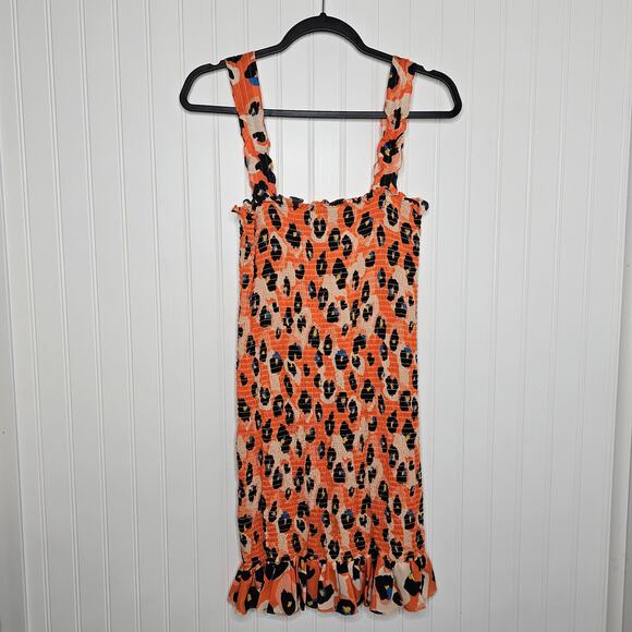Waverly Grey Printed Sally Dress Size M Leopard Print Mini Fitted Ruffle Beach - Picture 5 of 9